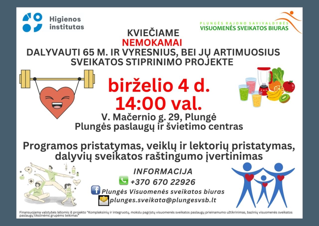 Birželio 4 d. 14:00 – susitikimas su senjorais ir jų artimaisiais