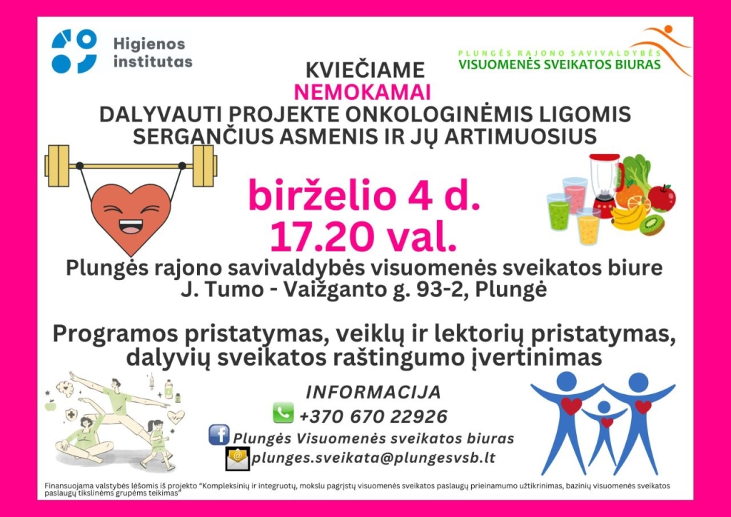 Birželio 4 d. 17:20 – susitikimas su onkologinėmis ligomis sergančiais asmenimis ir jų artimaisiais.