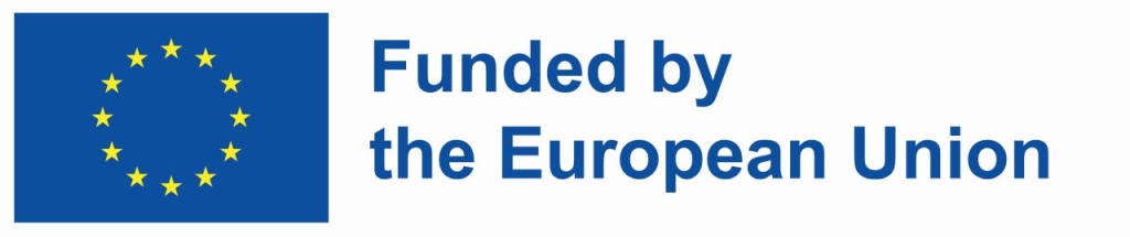 Užrašas. Funded by the European Union