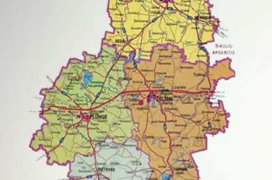 Teritorijos, kurioje įgyvendinama Telšių regiono funkcinės zonos strategija, žemėlapis