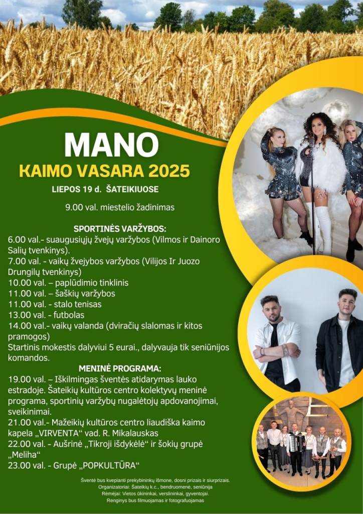 Mano kaimo vasara: sportinės varžybos, meninė programa