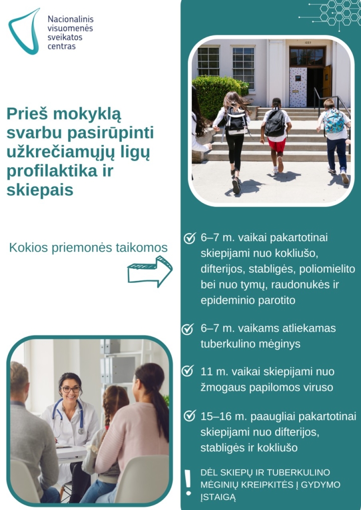 Skiepai prieš mokyklą
