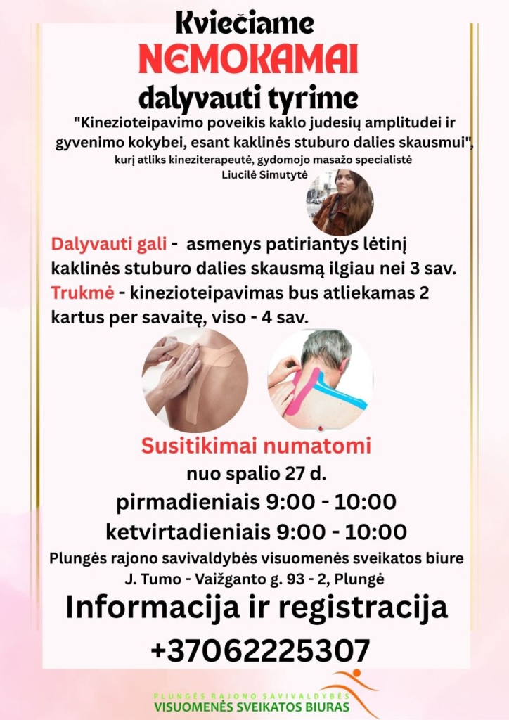 Kineziterapeuto tyrimas