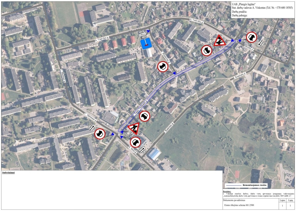 Eismo organizavimo schema J. Tumo-Vaižganto gatvėje