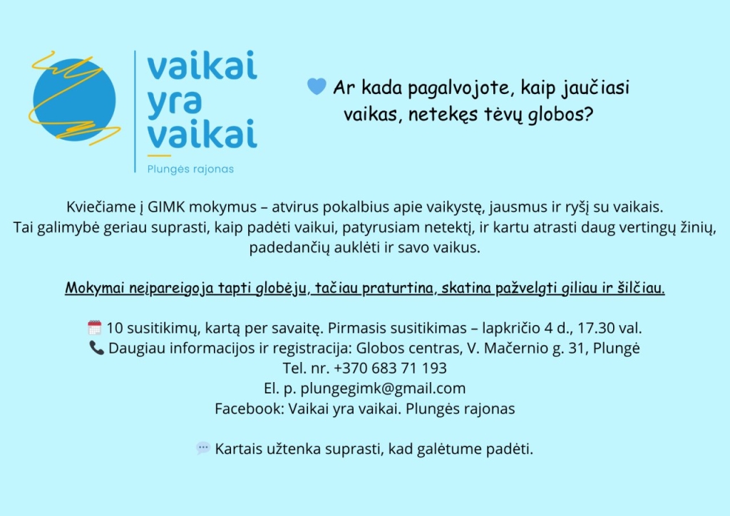 GIMK mokymai nuo 2025-11-04