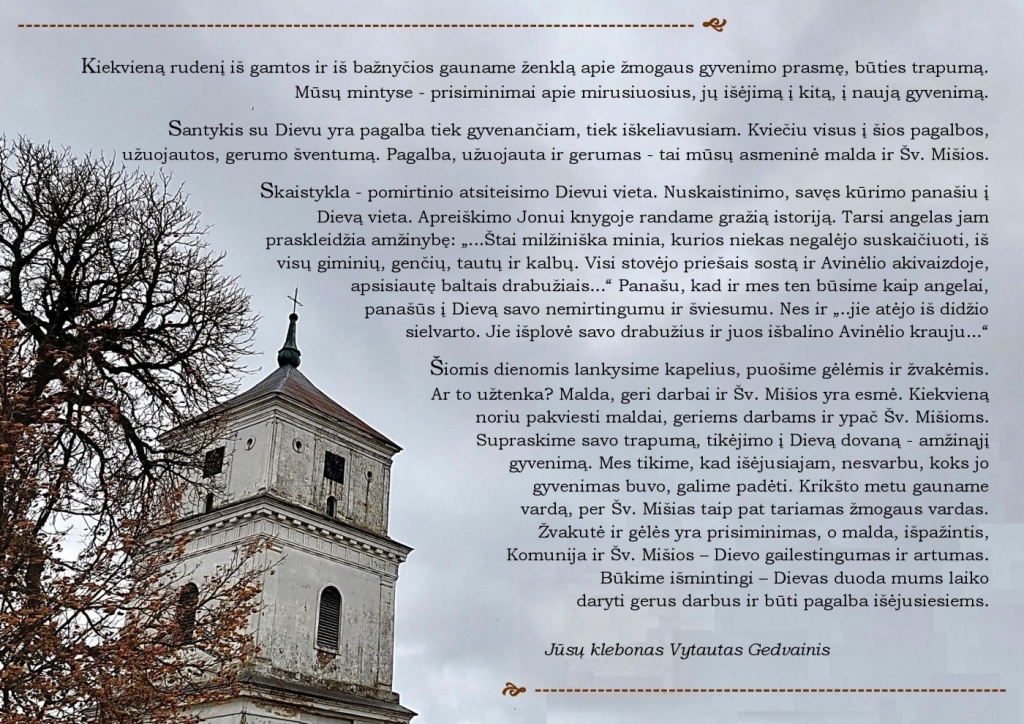 Klebono Vytauto Gedvainio mintys