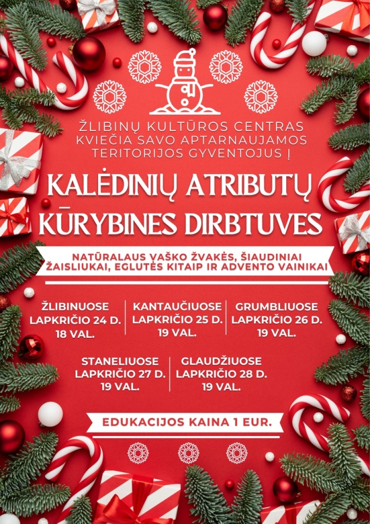 Kalėdinių atributai: eglės šakutės, dovanėlės, saldainiai