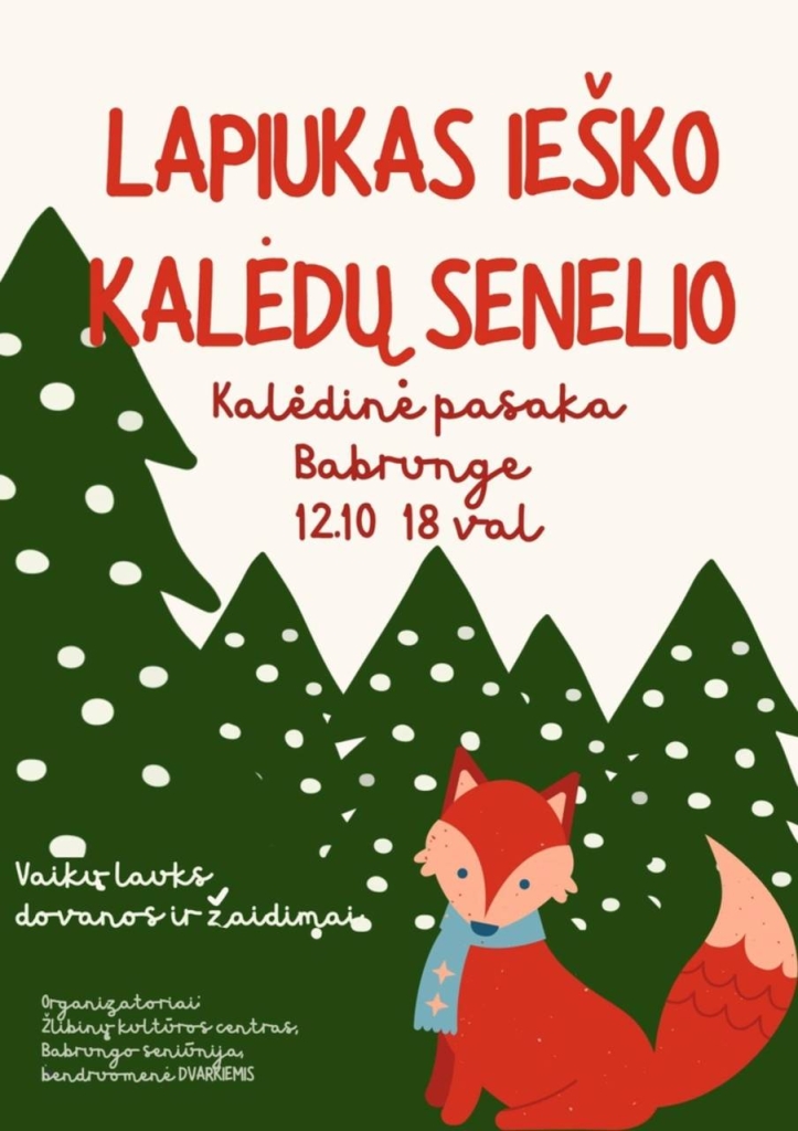 Lapiukas šalia eglių