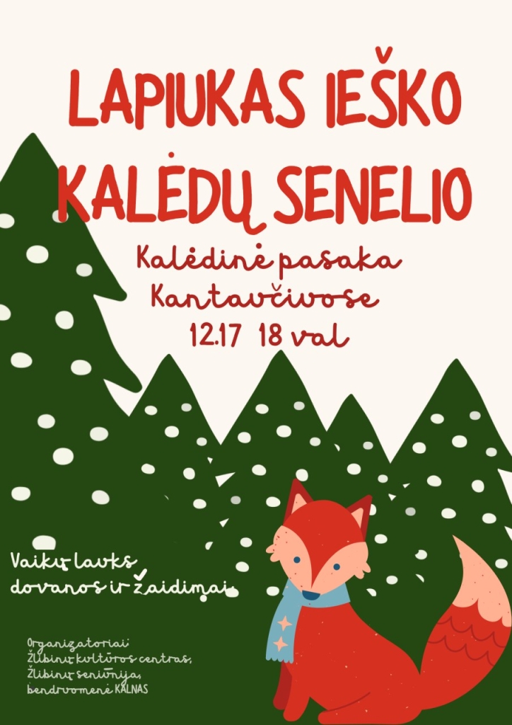 Lapiukas šalia eglių