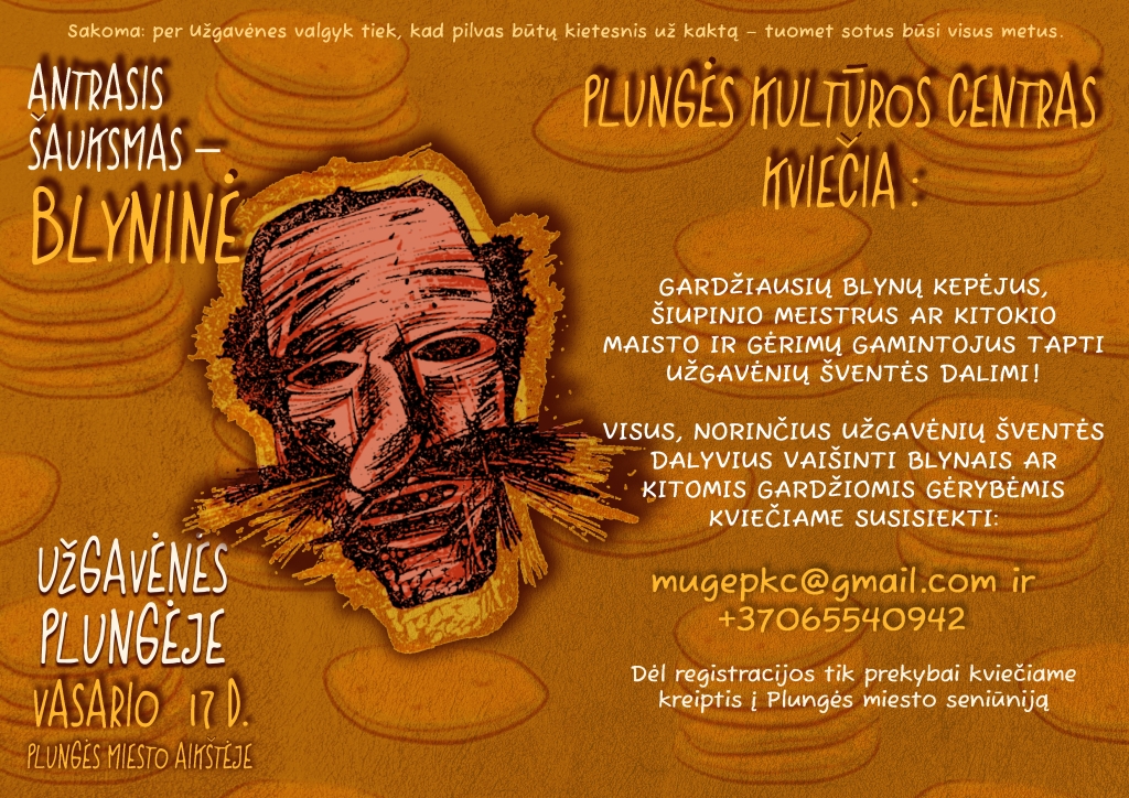 Registracija Į UŽGAVĖNIŲ Maisto Mugę Plungėje