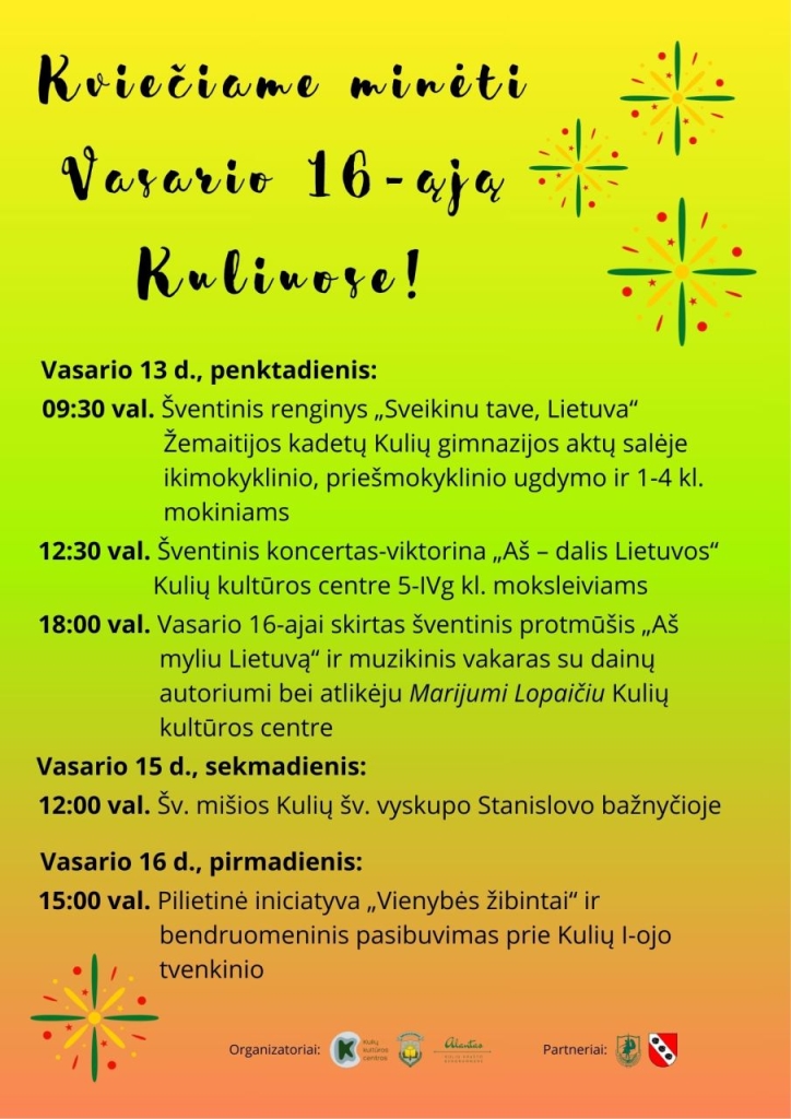Kviečiame švęsti Vasario 16-ąją