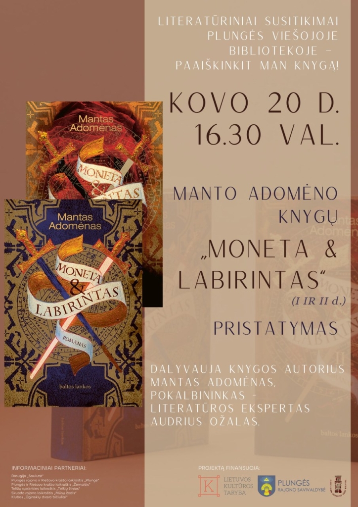 Manto Adomėno knyga „Moneta & labirintas“