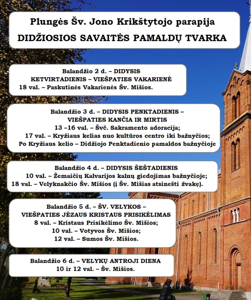 ŠV. VELYKOS, 2026 balandis